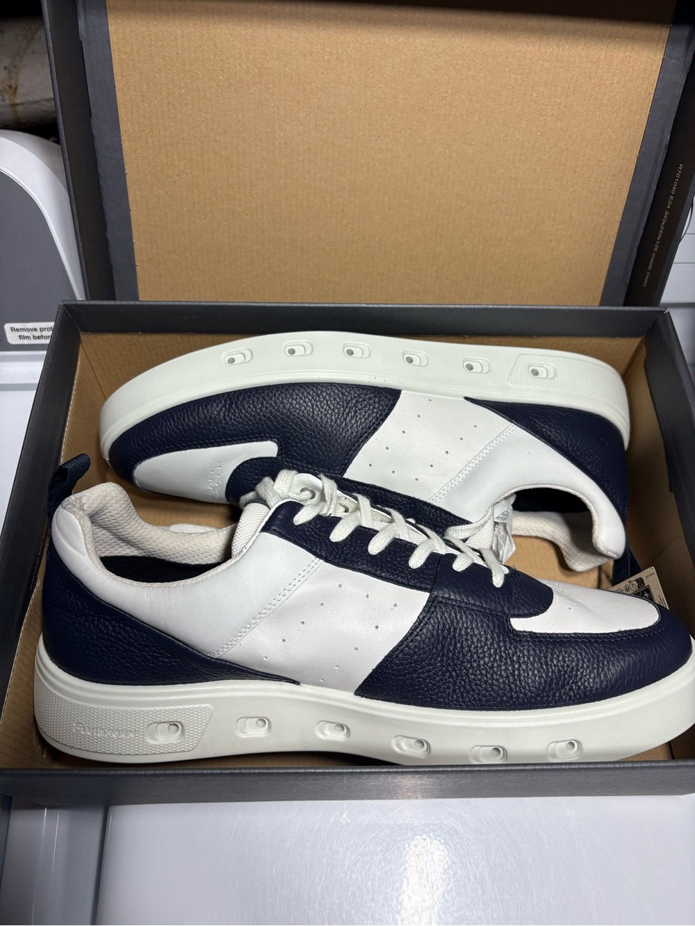 Ecco Men's waterproof Navy and White Sneakers. New